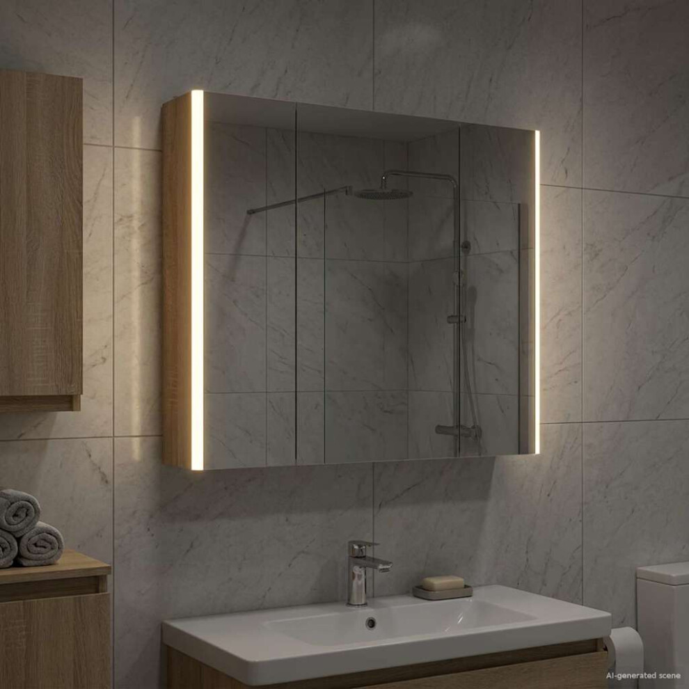 Vidaxl Bathroom Mirror Cabinet Sonoma Oak 83.5 X 15.5 X 70 Cm