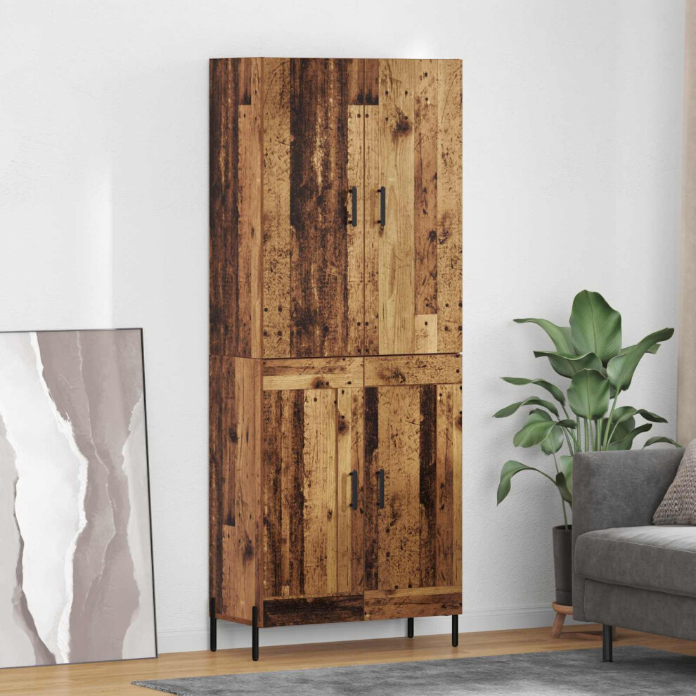 Vidaxl Highboard Old Wood 69.5 X 34 X 180 Cm Engineered Wood