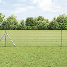 vidaXL Geschweißter Drahtzaun, bodenverankert 100 x 0,8 m Silber Netz