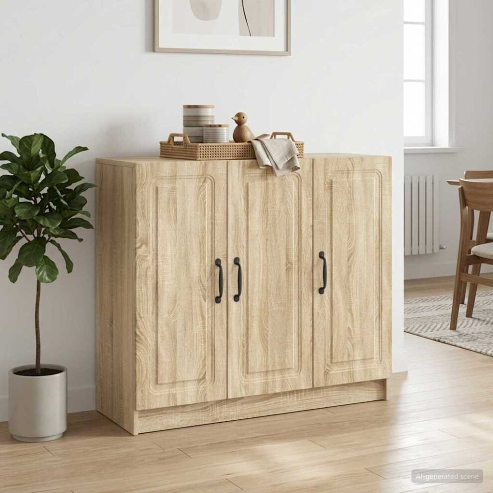 Vidaxl Sideboard Sonoma Oak 89 X 34.5 X 77 Cm Engineered Wood