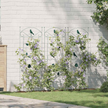 vidaXL Garden Fence 3 pcs Green 110 x 40 cm Steel