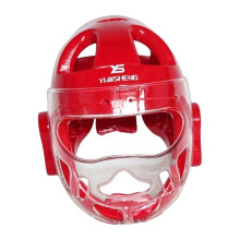 (S, Red) Karate Headgear Soft Head Gear Safety Head Guard Waterproof Face_Good quality