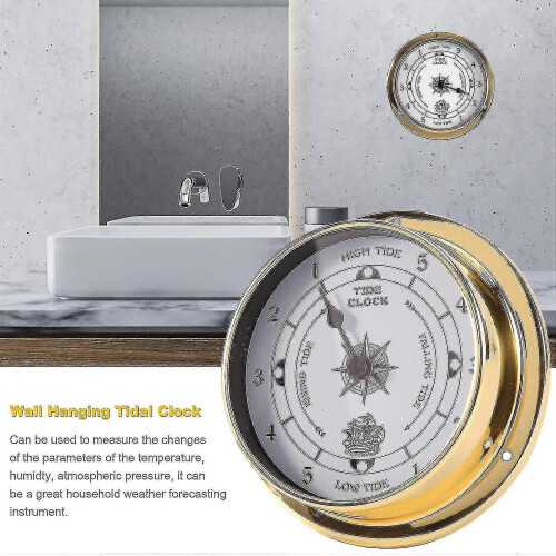 Tidal Clock, Tester Copper Shell Marine for Weather Station, Wall Hanging Boat Using Tidal Clock, 1 2