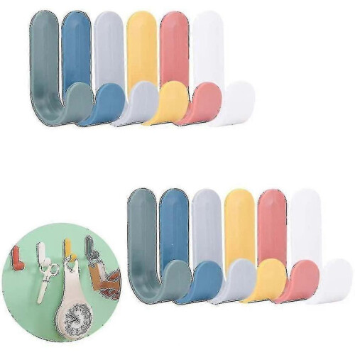 (Blue) 12 Pieces Wall Hooks Wall Hooks, Self Adhesive Wall Hooks 1