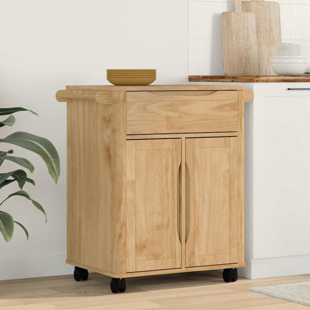 Vidaxl Kitchen Trolley Floro Wax Brown 72.5 X 45 X 80 Cm