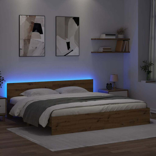VidaXL vidaXL Bed Frame Artisan Oak 180 x 200 cm Engineered Wood 2