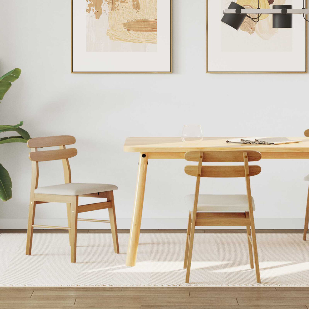 vidaXL Set of 2 Dining Chairs - Rubberwood - Brown - Vintage Style - Image 2