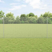 vidaXL Sechseckzaun mit Pfosten 25 x 1,2 m Verzinkter Stahl Silber