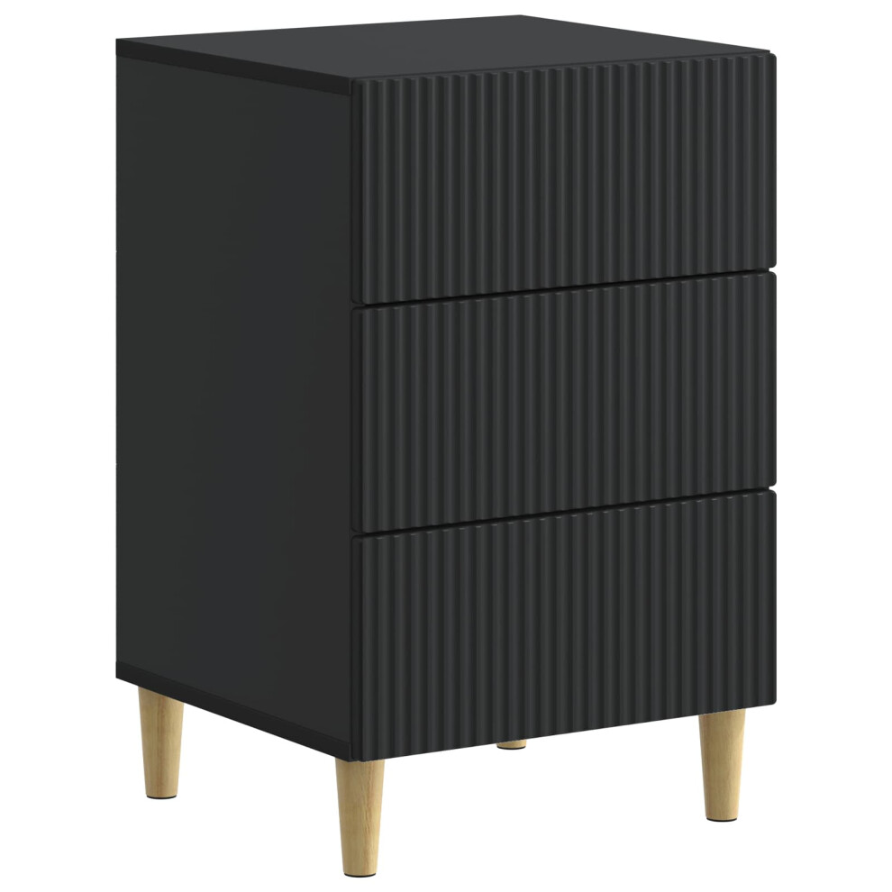 Vidaxl Bedside Cabinet Black 43 X 41 X 66.5 Cm Engineered Wood