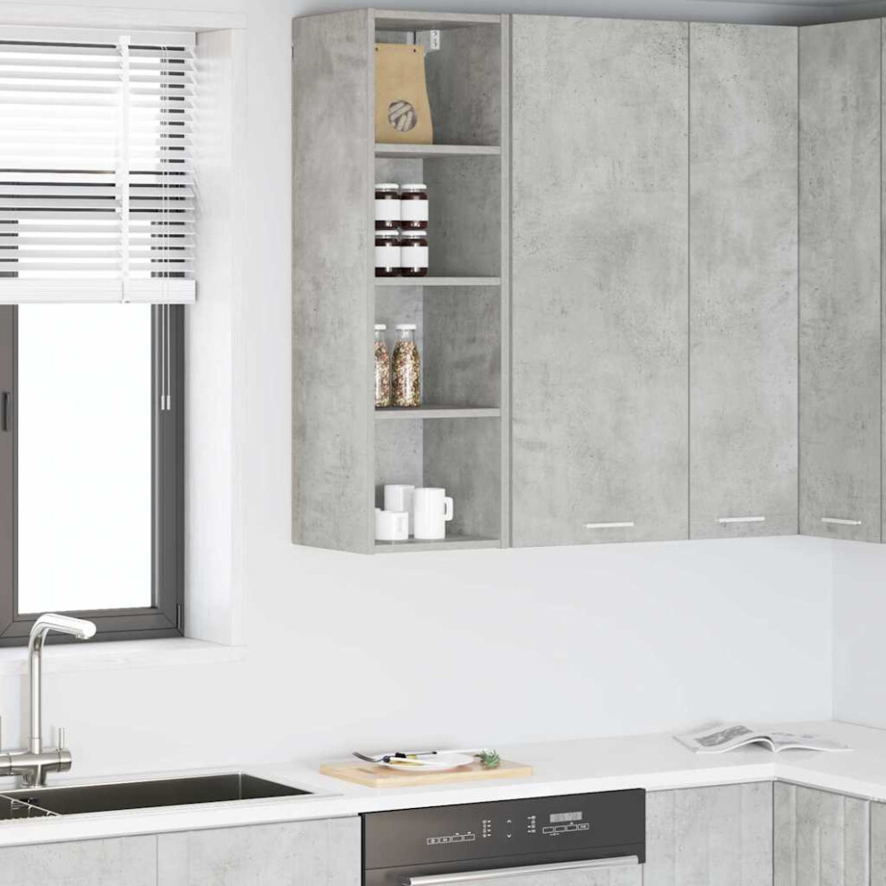 Vidaxl Hanging Cabinet With Storage Concrete Grey 30 X 29.5 X 100 Cm