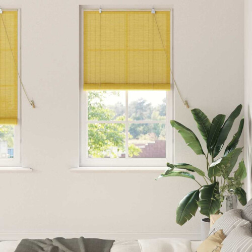 VidaXL vidaXL Roller Blind Yellow 80 x 220 cm Bamboo