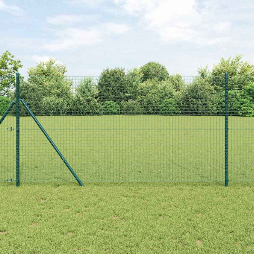 Vidaxl Ground Fix Welded Wire Fence 25 X 1 M Pvc-Coated Steel Green 8721158268891