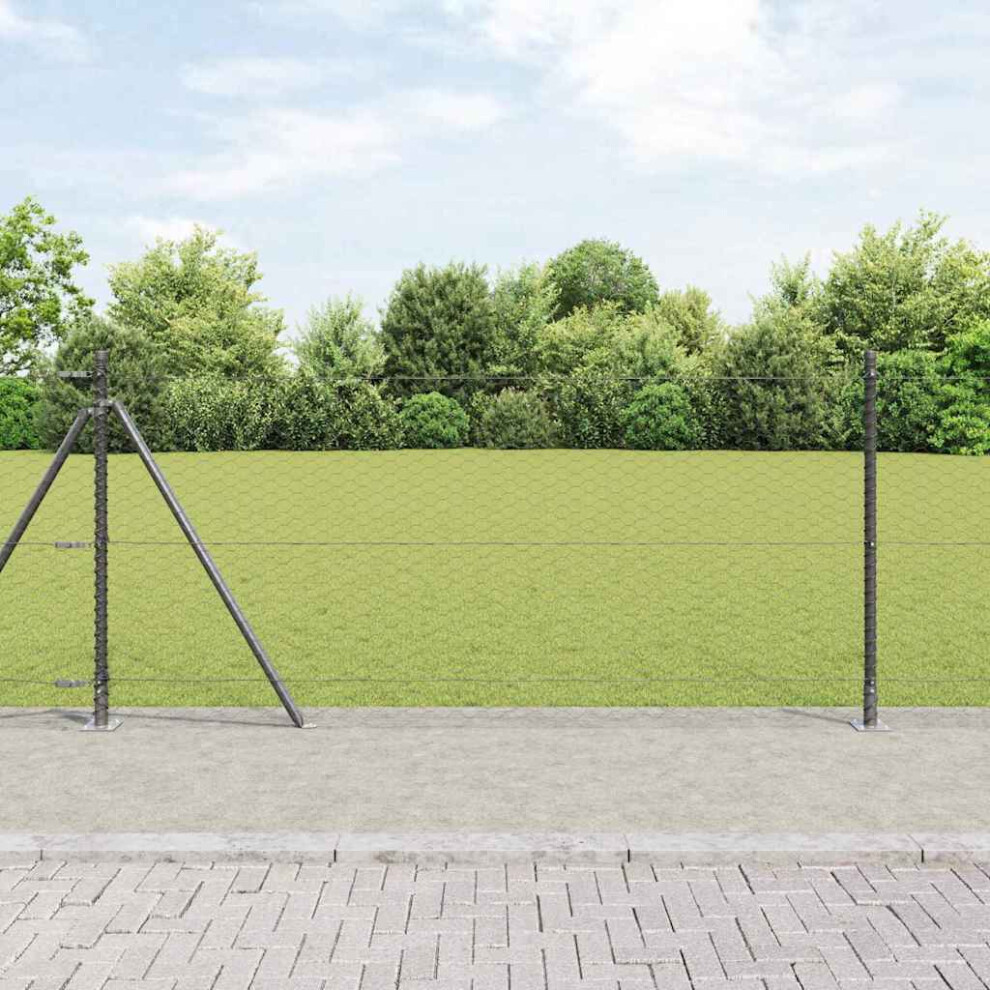 Vidaxl Welded Wire Fence With Concrete Base 100 X 0.8 M (W X H)