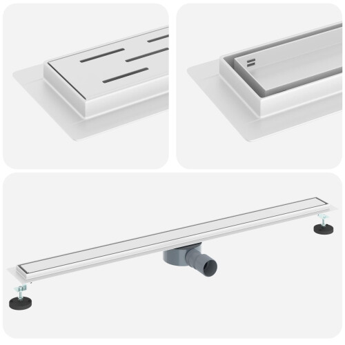 VidaXL vidaXL Shower Drain 2-in-1 with 360 Siphon Silver 100 cm 1
