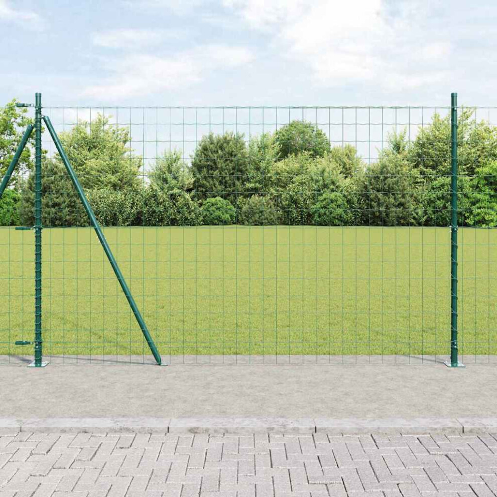 Vidaxl Welded Wire Fence With Concrete Base 10 X 1.4 M (W X H)