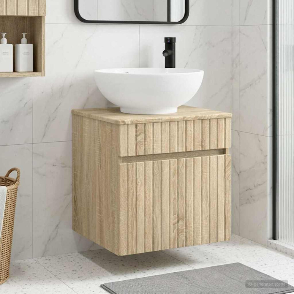 Vidaxl Wall-Mounted Sink Vanity Sonoma Oak 49 X 44.5 X 66.5 Cm