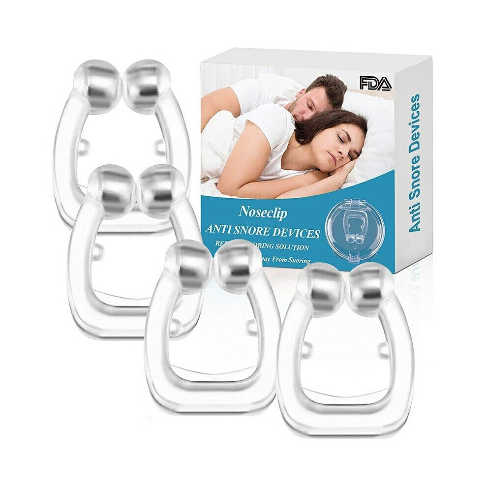 4 PCS Snoring Stop Silicone Magnetic Anti Snore Nose Clip Device