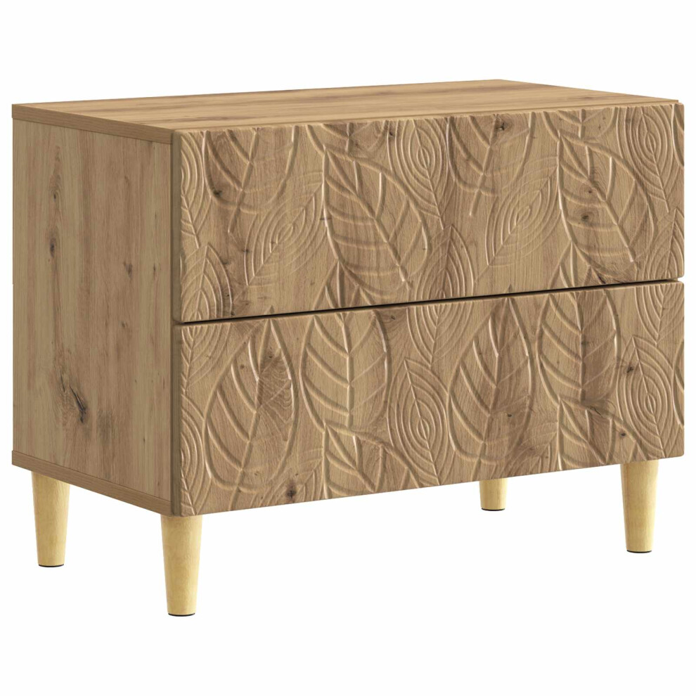 Vidaxl Bedside Table Artisan Oak 62 X 34.5 X 48 Cm Engineered Wood