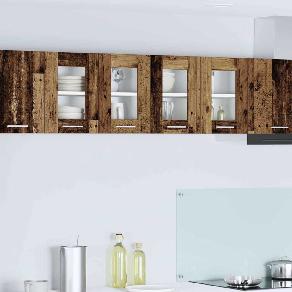 Vidaxl Hanging Cabinet 2 Pcs Old Wood 60 X 31 X 40 Cm Engineered Wood