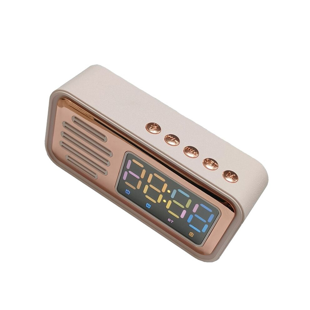 Retro Multifunctional Speaker Led Color Digital Display Clock, Alarm Clock Desktop Speaker Gift 6033449264263