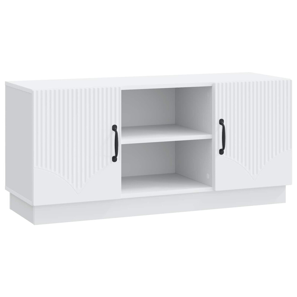 Vidaxl Tv Cabinet 102 X 34.5 X 47 Cm Engineered Wood White
