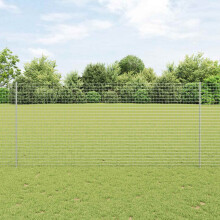 vidaXL Euro-Zaun mit Pfosten 10 x 1,4 m Verzinkter Stahl Silber Netz