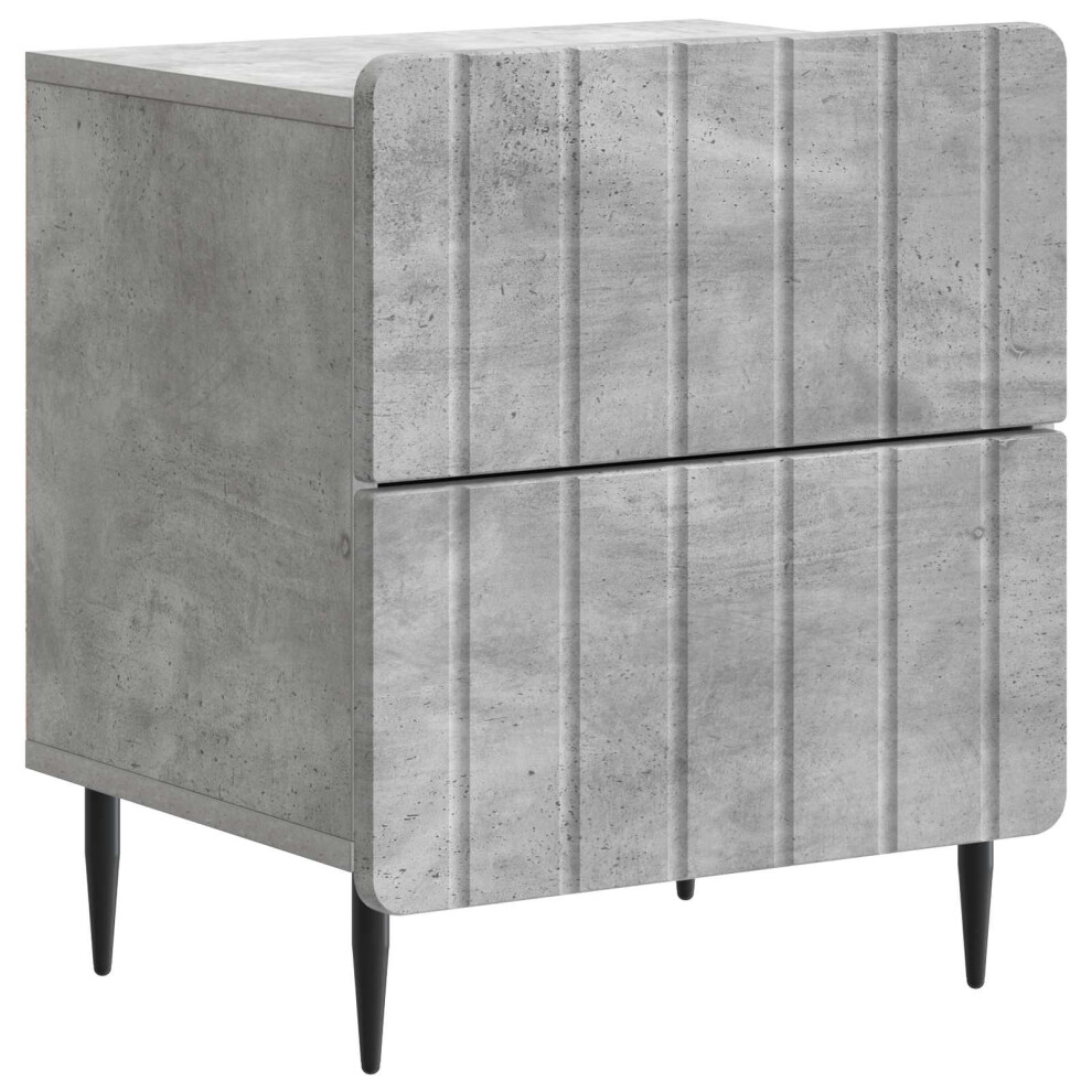Vidaxl Bedside Cabinet With Drawer Concrete 43 X 34.5 X 49.5 Cm Grey
