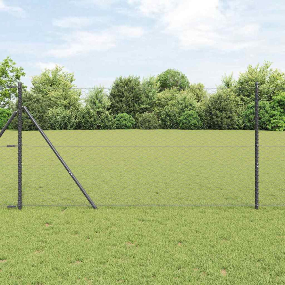 Vidaxl Ground Fix Welded Wire Fence 25 X 1 M (W X H) Pvc-Coated Steel 8721158256478