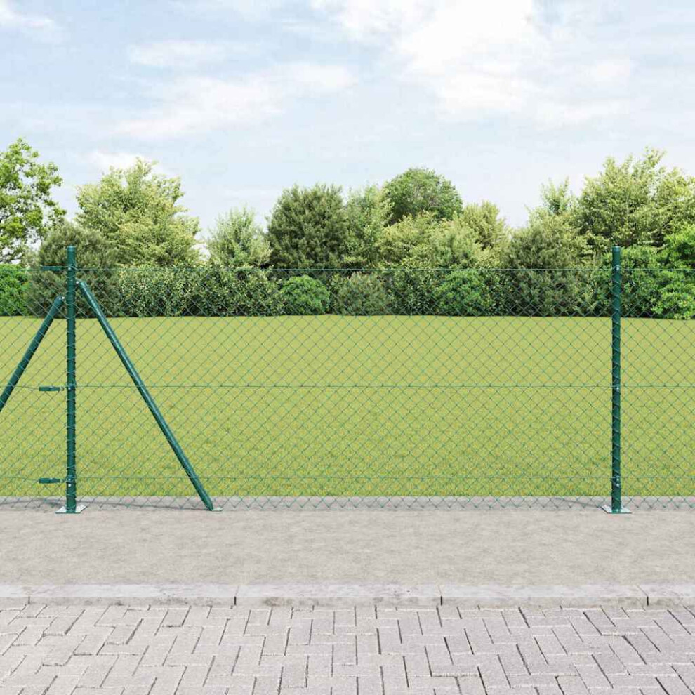 Vidaxl Welded Wire Fence With Concrete Base 25 X 1 M Pvc-Coated Steel