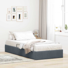 vidaXL Storage Bed with Mattress Dark Grey 100 x 203 cm Velvet