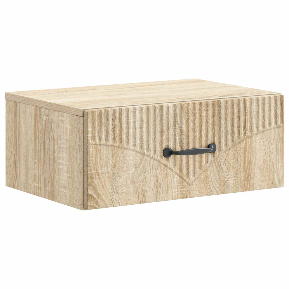 Vidaxl Wall-Mounted Bedside Cabinet Sonoma Oak 49 X 34.5 X 20 Cm