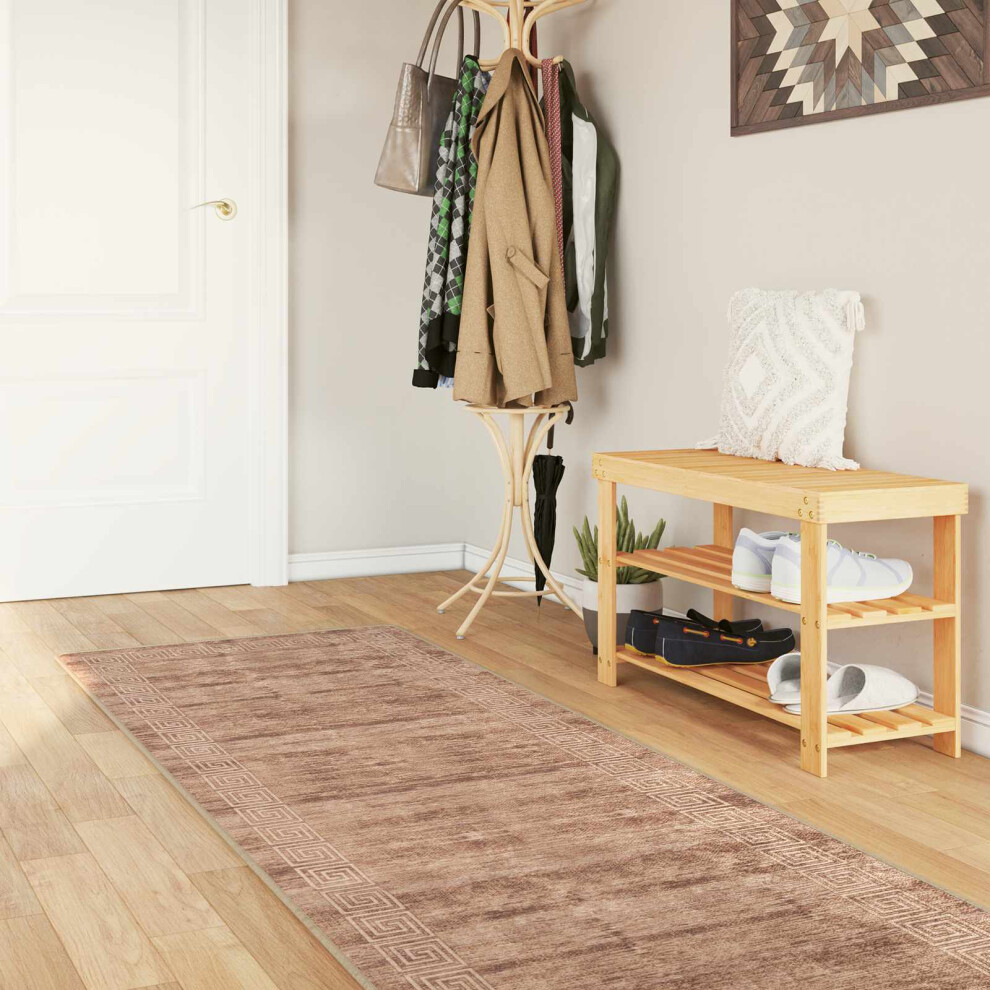 Vidaxl Rug Runner Marsa White 80 X 400 Cm Polyester And Pvc