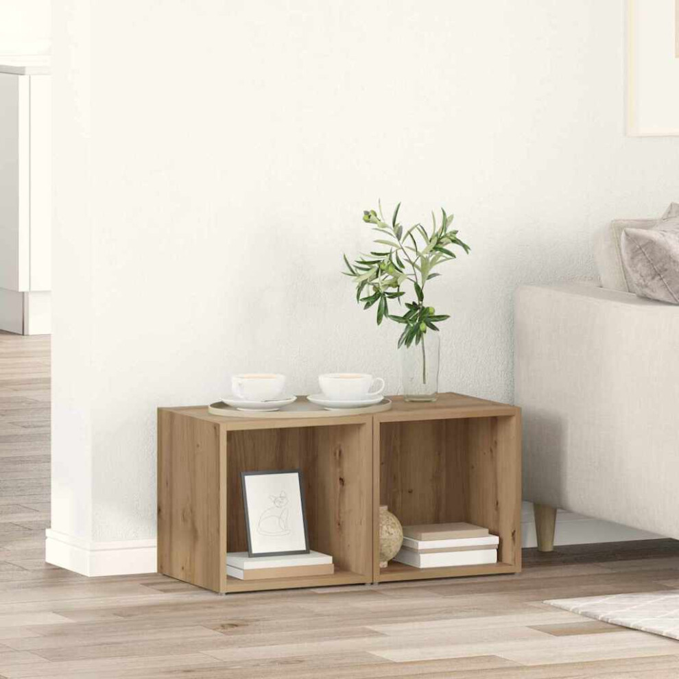 Vidaxl Tv Cabinet Set Wall-Mounted 2 Pcs Artisan Oak 37 X 35 X 37.5 Cm