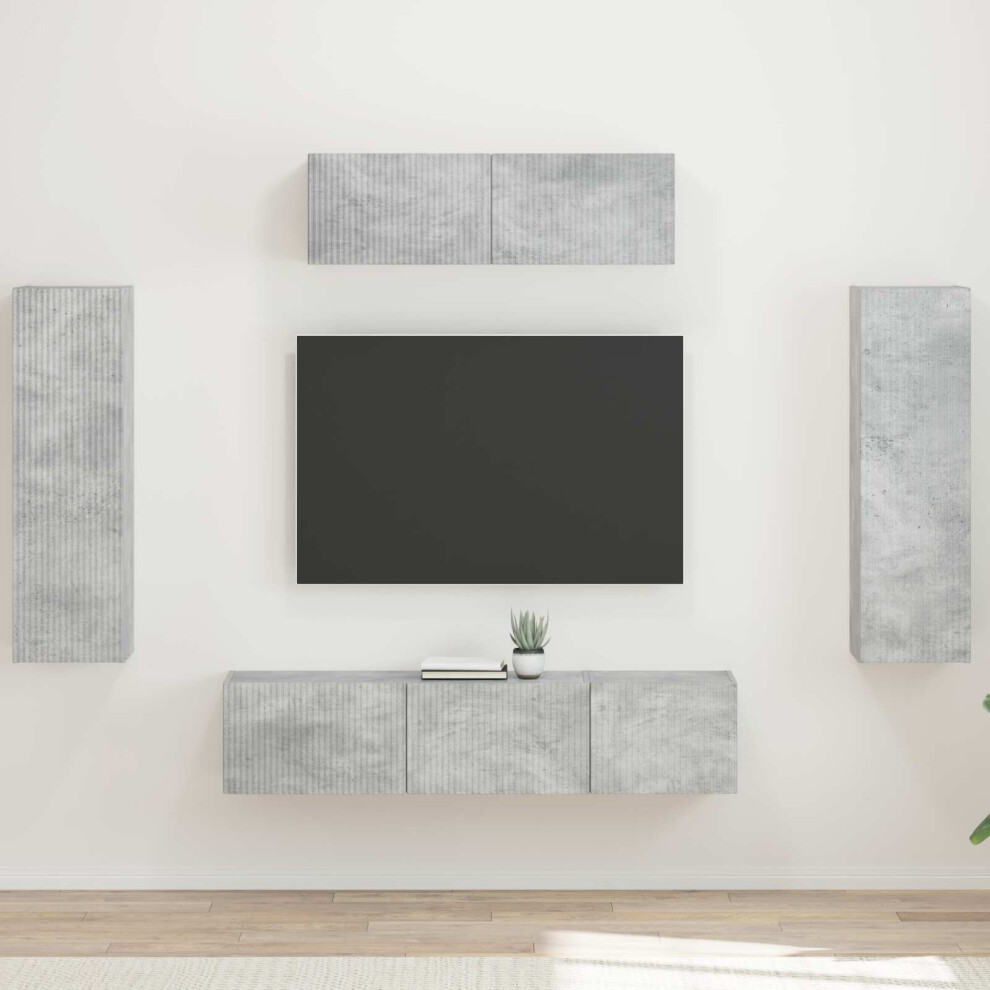 Vidaxl Tv Cabinet 5 Pcs Concrete Grey