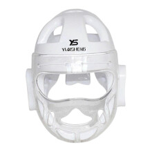 (L, White) Karate Headgear Soft Head Gear Safety Head Guard Waterproof Face_Good quality