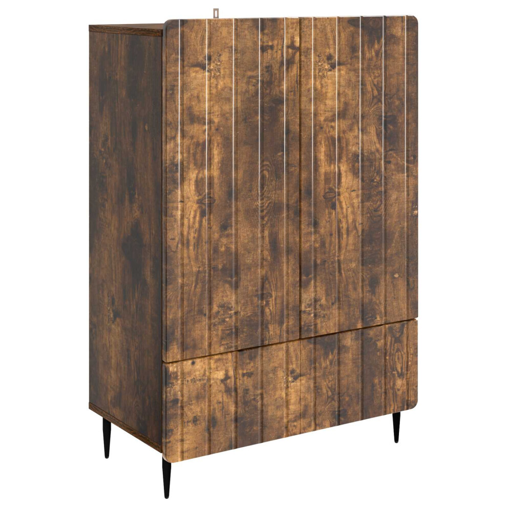 Vidaxl Sideboard Smoked Oak 66 X 34.5 X 97 Cm Engineered Wood