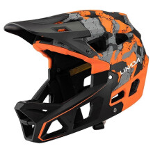 (orange) Full Face Mountain Bike Helmet Adult Racing Downhill MTB Helmet for Mountain Bike