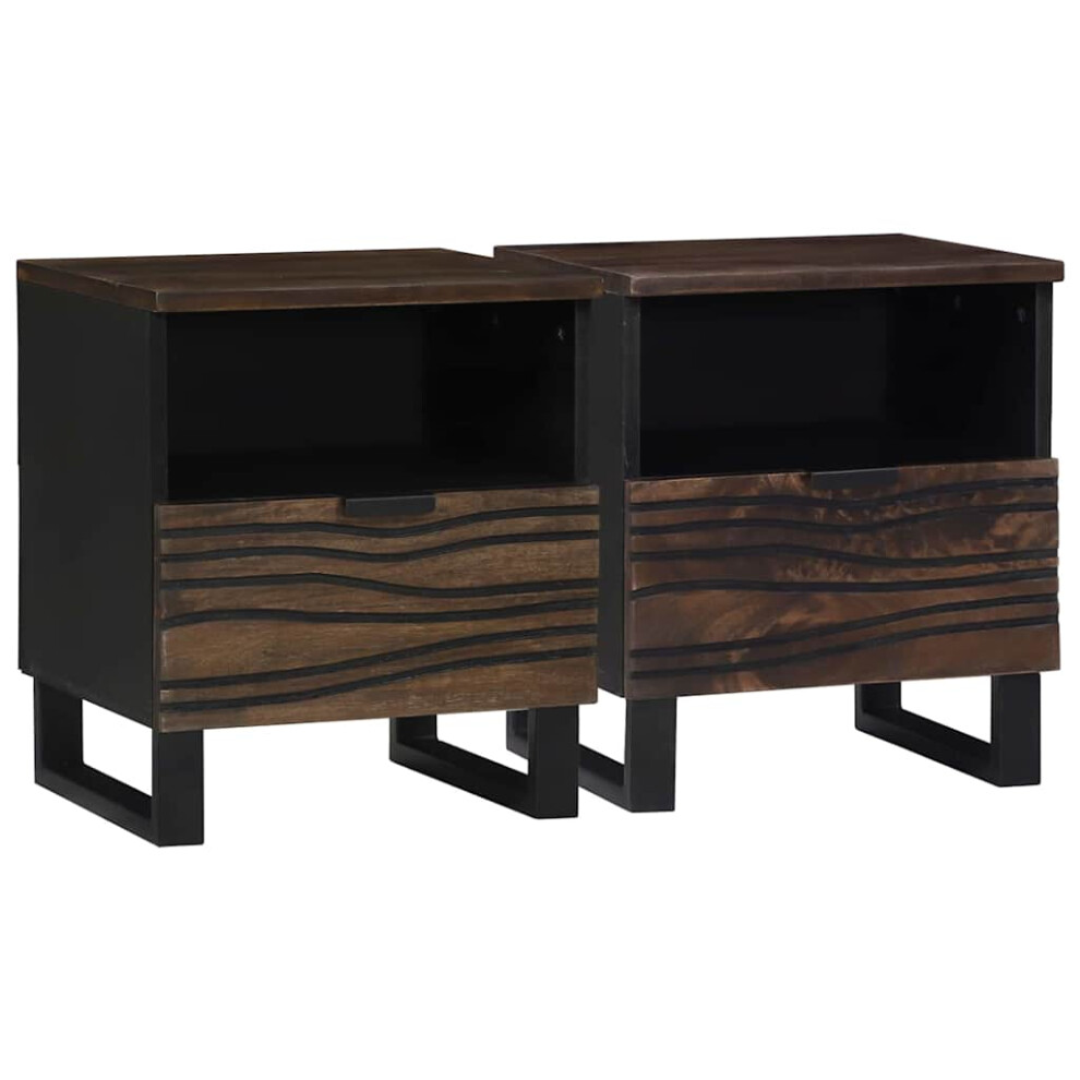 Vidaxl Bedside Cabinet 2 Pcs Walnut 40 X 33 X 46 Cm Engineered Wood