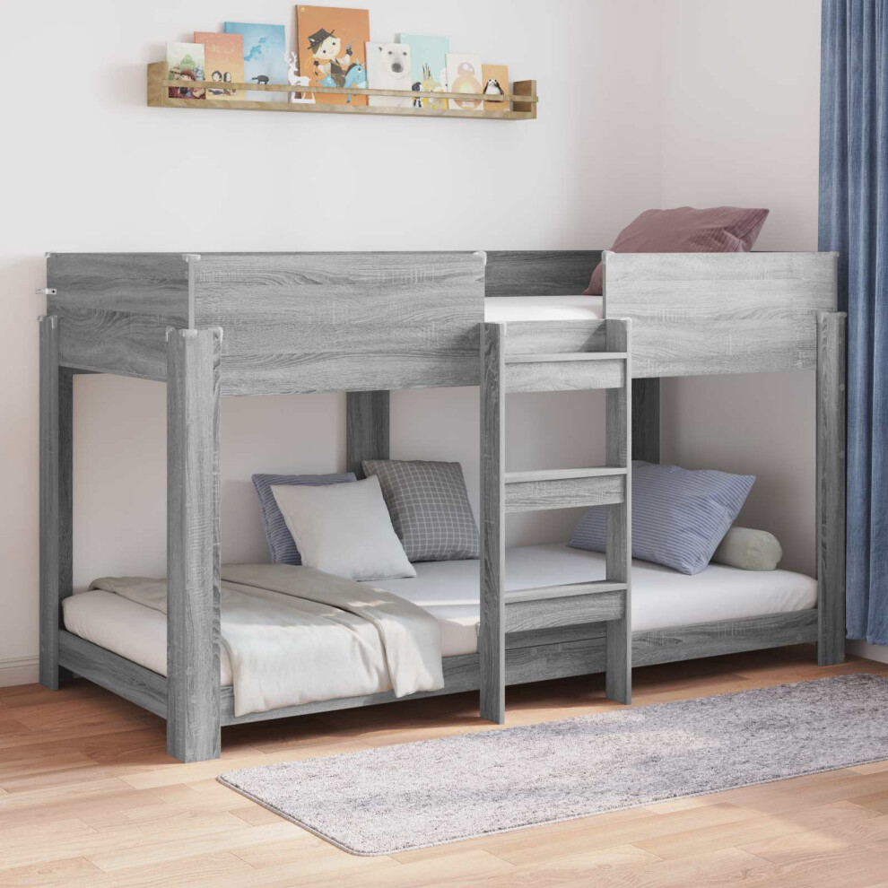 Vidaxl Bunk Bed For Kids Sonoma 90 X 190 Cm Engineered Wood Grey