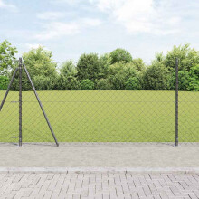 vidaXL Welded Wire Fence with Concrete Base 25 x 1.2 m Grey Mesh