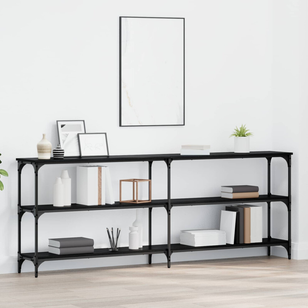 Vidaxl Console Table Oak 200 X 29 X 75 Cm Black