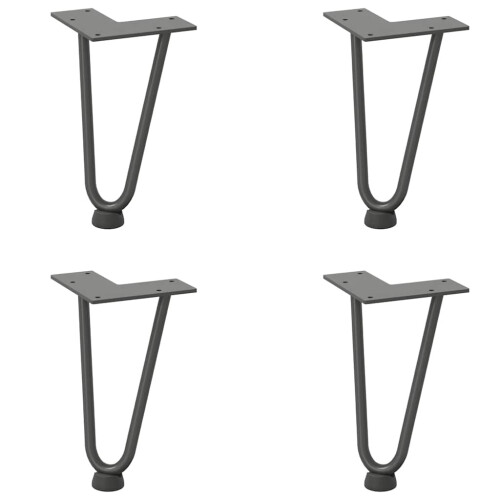VidaXL vidaXL Hairpin Legs for Coffee Table 4 pcs Anthracite 20 cm Solid Steel 1