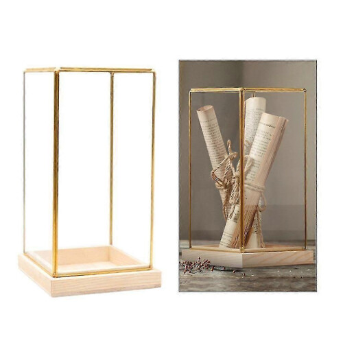 (M) Glass Display Case Decorative Cuboid Antique Artwork Showcase 1