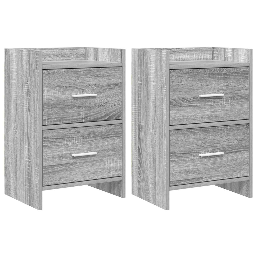 Vidaxl Bedside Tables 2 Pcs Sonoma 40 X 30 X 60 Cm Grey