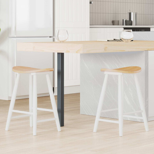 VidaXL vidaXL Dining Chairs 2 pcs White 46 x 37 x 63 cm Solid Rubber Wood