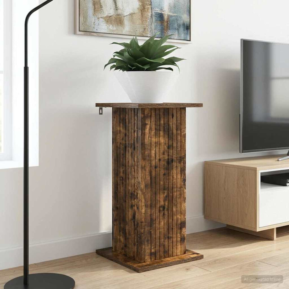 Vidaxl Plant Stand 2 Pcs Smoked Oak 30.5 X 30 X 60.5 Cm