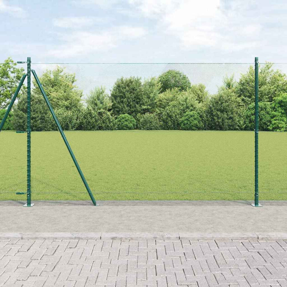 Vidaxl Welded Wire Fence With Concrete Base 10 X 1.6 M (W X H)