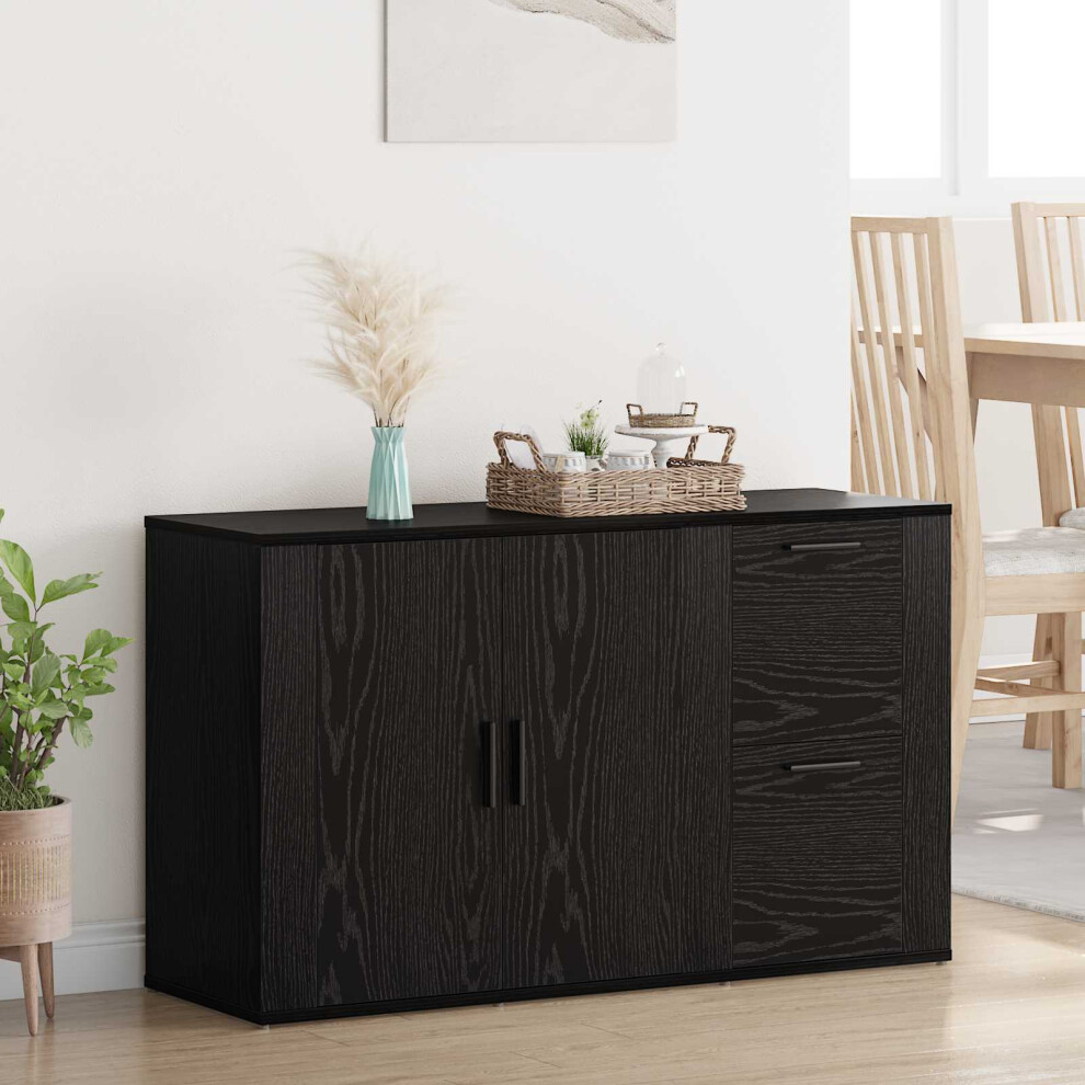 Vidaxl Sideboard Black Oak 100 X 33 X 59.5 Cm Engineered Wood