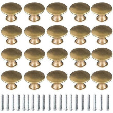 Brass Door Knob 20 Pieces Vintage Brass Pulls Cabinet Knobs Drawer Door Knobs Cabinet Handle Vintage Cabinet Knob for Drawer Cupboard Cabinet Cupboard