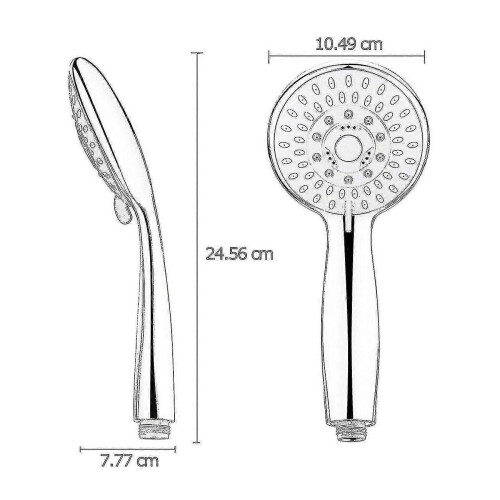 Shower Head Universal Bath Shower Handheld Handset Chrome (1pc, Silver) 1